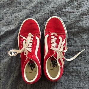 Vans Red and White Sneakers
